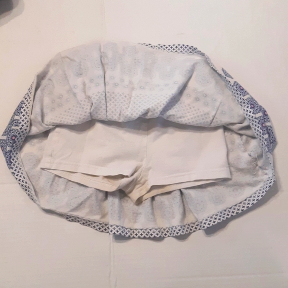 Girls size4 skirt joe fresh fit n flare style skort shorts underneath white blue - Picture 6 of 9